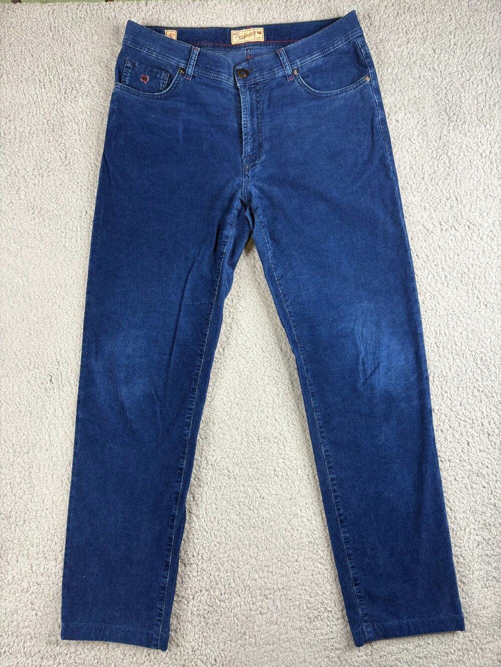 Marco Pescarolo Napoli Straight Leg Jeans Men's Size 50 Blue Corduroy 5-Pockets